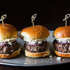 Lamb Sliders with Feta Cheese, Red Onions, and Cumin- Mayonnaise