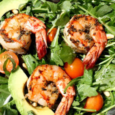 Spicy Shrimp with Avocado and Arugula Salad