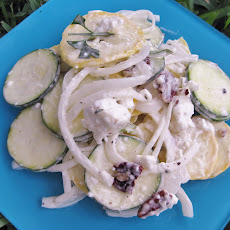 Summer Squash Salad with Mustard Mint Aioli
