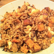 Warm Farro Salad with Moroccan Spiced Vegetables
