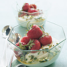 Strawberries with Yogurt and Pistachios