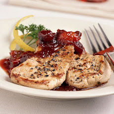 Peppercorn Pork Medallions with Cranberry Sauce