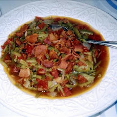 Green Beans, Tomatoes and Bacon