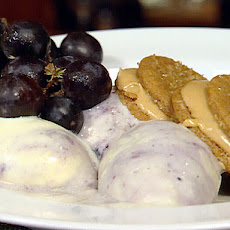 Peanut Butter Cookies with Grape Jelly Ice Cream