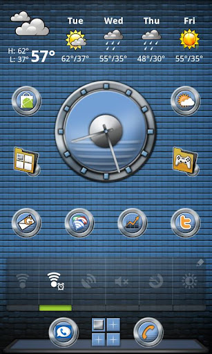 Metal Buttons:Blue ADW Theme