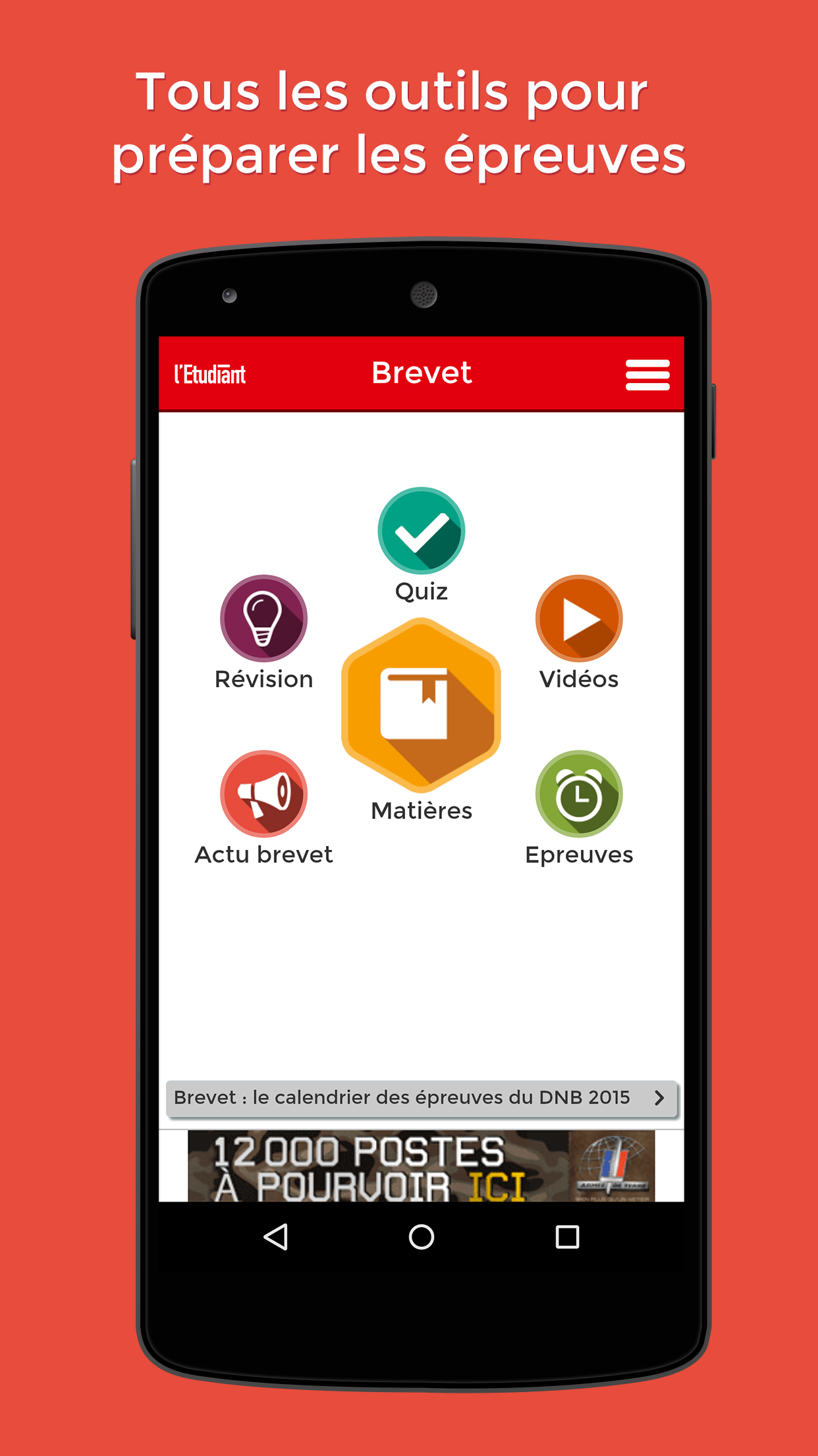 Android application Brevet 2016 avec L’Etudiant screenshort