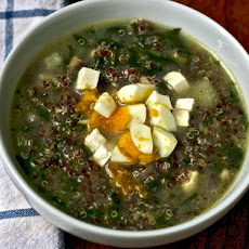 Dinner Tonight: Quinoa Chowder with Cumin, Feta, and Spinach