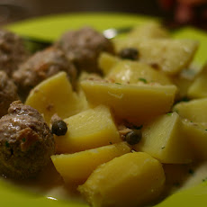 Destroyed Kitchen German Meatballs with Caper Sauce