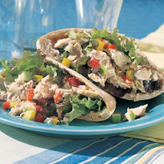 Tuna, Pickle, and Chopped-Vegetable Pita Sandwiches