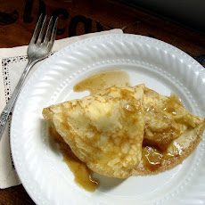 Brown Butter Apple & Ricotta Crepes with Caramel Sauce