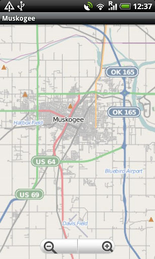 Muskogee OK Street Map