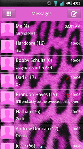 GO SMS Pink Cheetah Theme