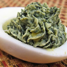 Spinach & cheese Stuffed Eggs