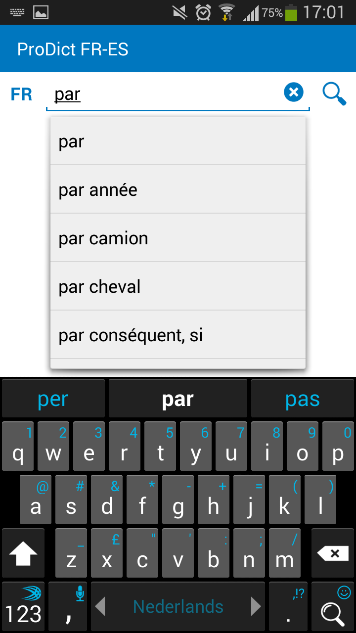 Android application French Spanish dictionary screenshort