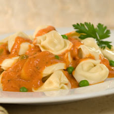Quick Pasta & Peas In Pink Sauce