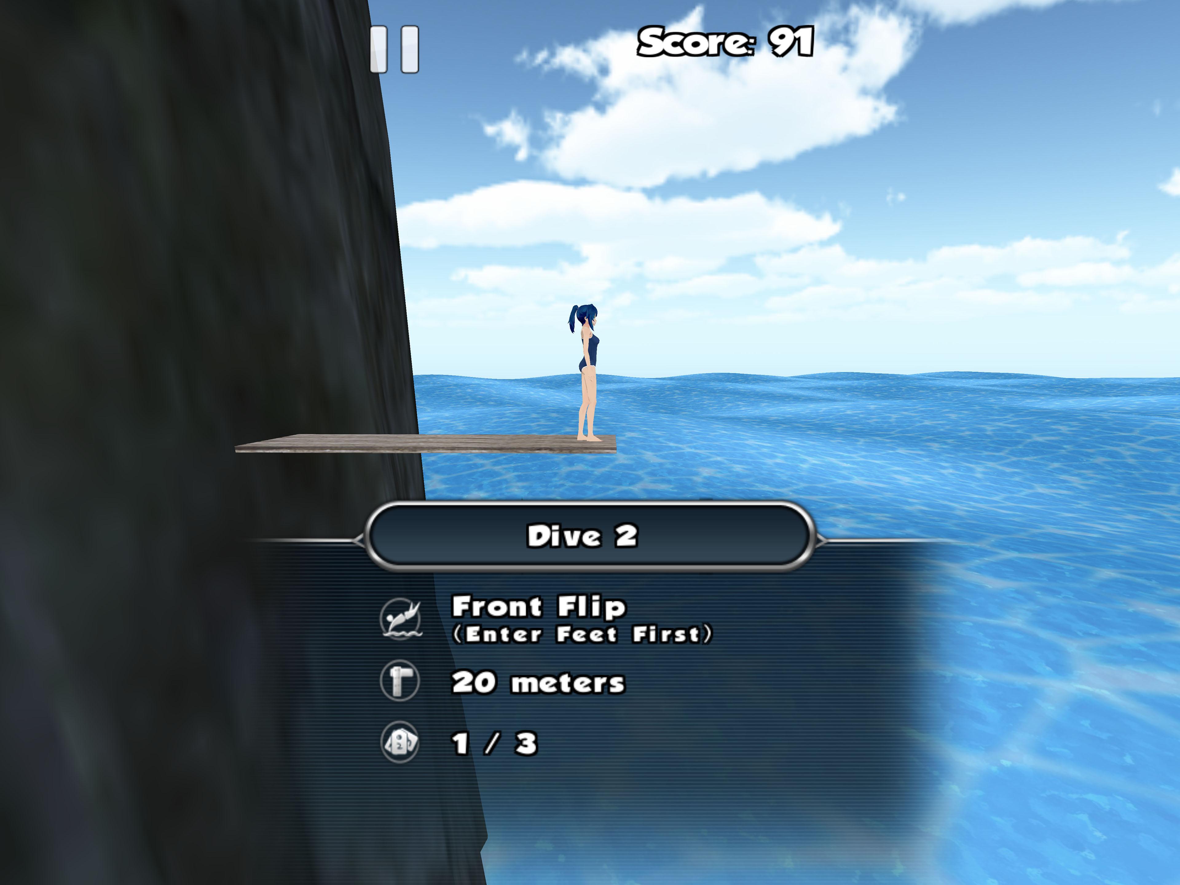 Android application Cliff Diving 3D Free screenshort