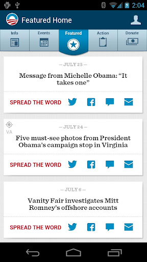 【免費新聞App】Obama for America-APP點子