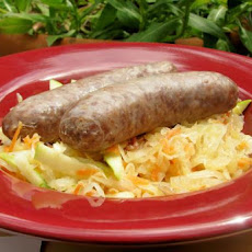 Beer Braised Bratwurst With Sauerkraut