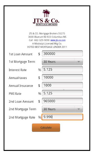 JTS Co. Mortgage Calculator