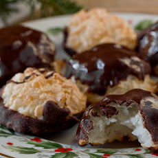 Coconut Macaroons Dipped in Chocolate