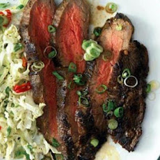 Grilled Asian Flank Steak with Sweet Slaw