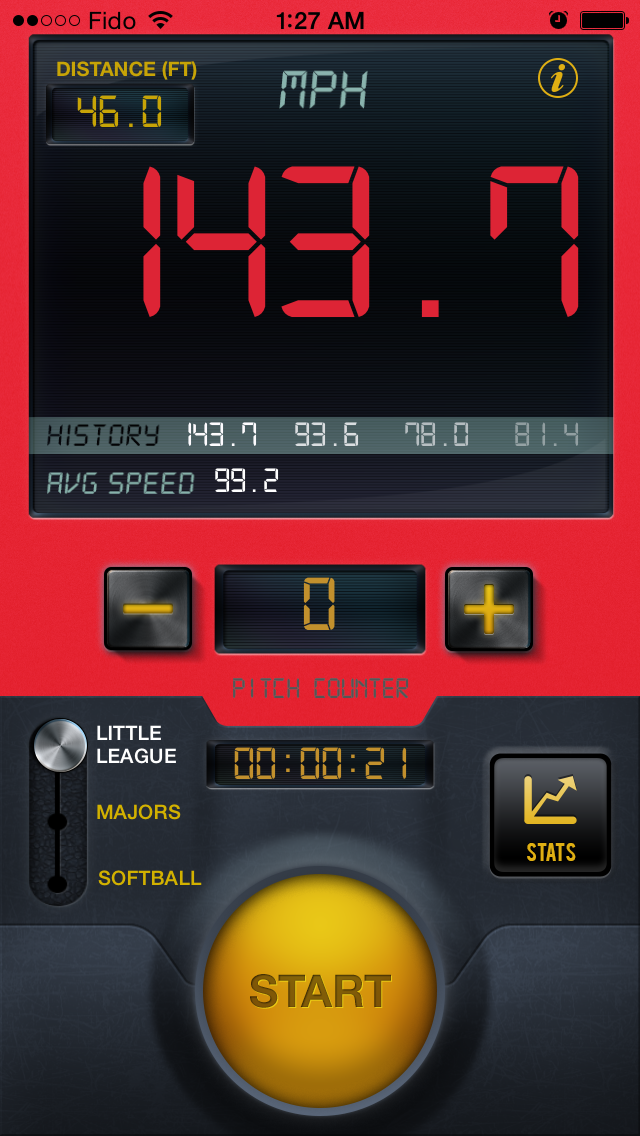 Android application Baseball Pitch Speed Radar Gun screenshort