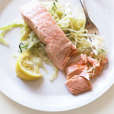 Poached Salmon with Sauteed Cabbage