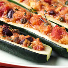 Olive, Tomato, and Millet–Stuffed Zucchini Recipe