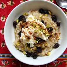 Steel Cut Oats with Ricotta, Pistachios & Raisins