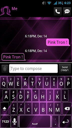 【免費個人化App】GO SMS Pink Tron Theme-APP點子