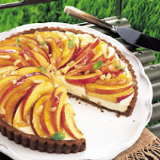 Nectarine and Mascarpone Tart in Gingersnap Crust