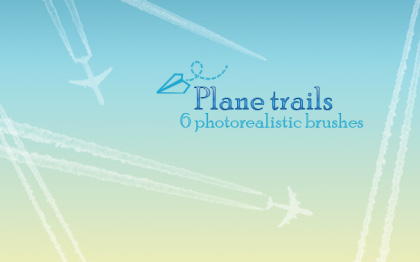 Plane trails Photoshop brushes by Fufnahad