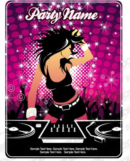 3 vector music posters with girls on it! poster003 3 vector music posters with girls on it!