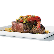 Asian Steak Topped with Bell Pepper Stir-Fry