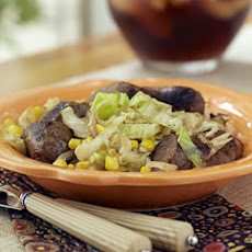 Sausage with Cabbage and Corn Sauté