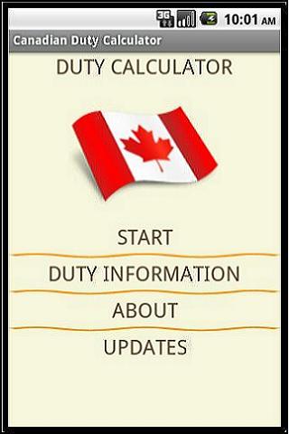 Canadian Duty Calculator