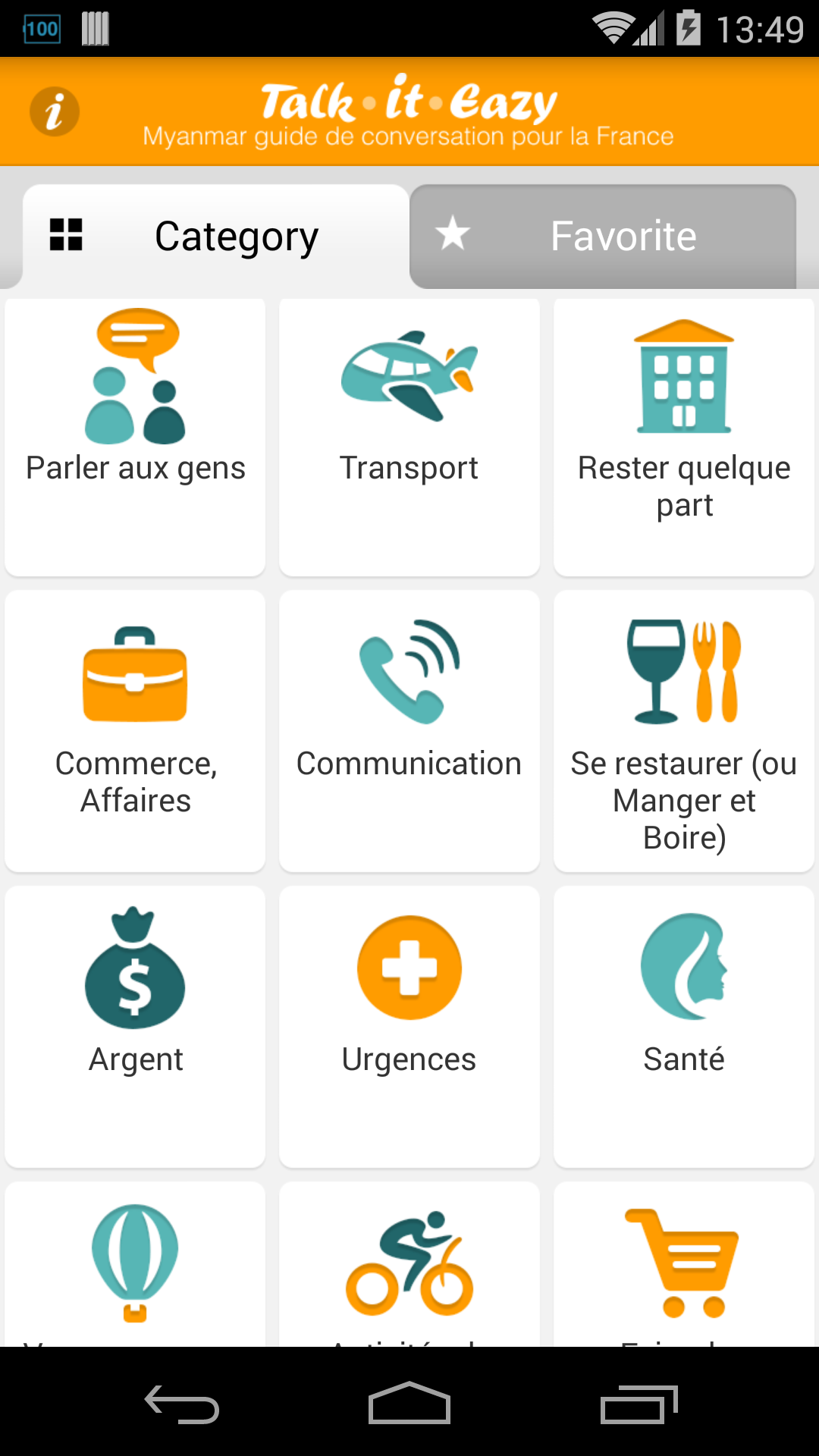 Android application Guide de conversation birman screenshort