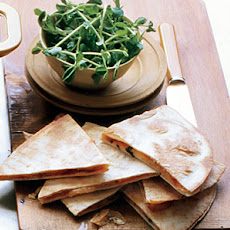 Bbq Onion and Smoked Gouda Quesadillas with Pea Shoot Mini Salad