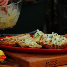 Grilled Potatoes with Crabmeat-Green Onion Dressing