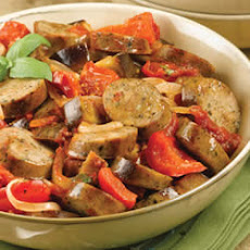 Sundried Tomato Chicken Sausage Ragu with Roasted Eggplant and Tomato