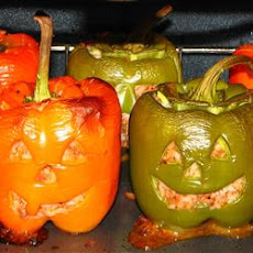 Stuffed Jack-O-Lantern Bell Peppers