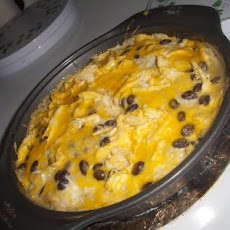 Layered Chicken and Black Bean Enchilada Casserole