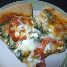 Spinach Feta and Artichoke Pizza
