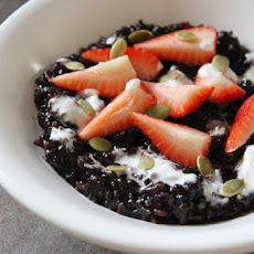 Breakfast Black Rice Porridge with Coconut Cream