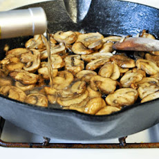 Caramelized Chicken with Mushroom Sauce and Grilled Herb Bread