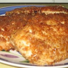Pretzel Crusted Chicken Breast With Cheddar Cheesy Mustard Sauce