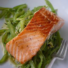 Salmon with Greens and Shiitake Mushrooms
