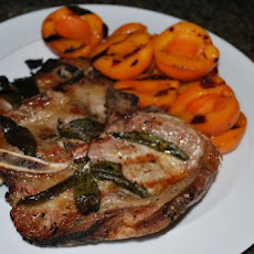 Grilled Apricots & Pork Chops
