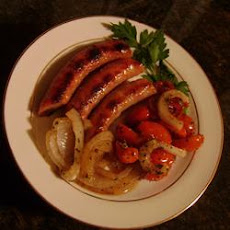 Grilled Italian Sausage with Marinated Tomatoes