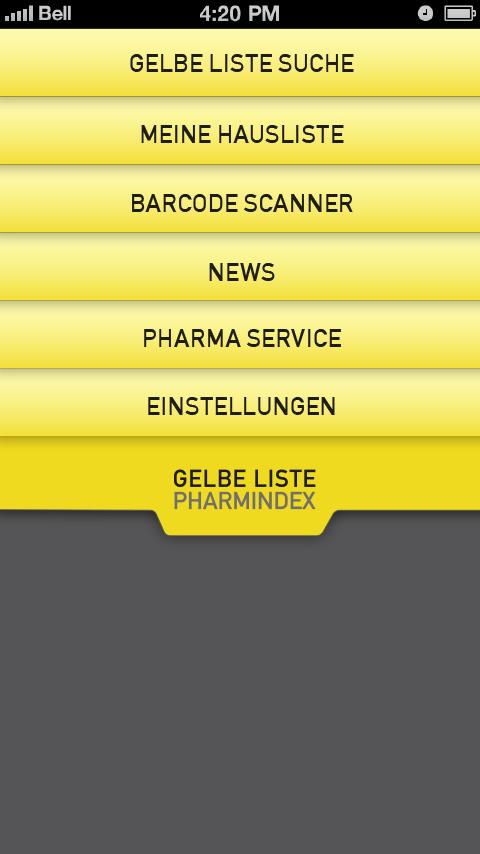 Android application GELBE LISTE PHARMINDEX screenshort